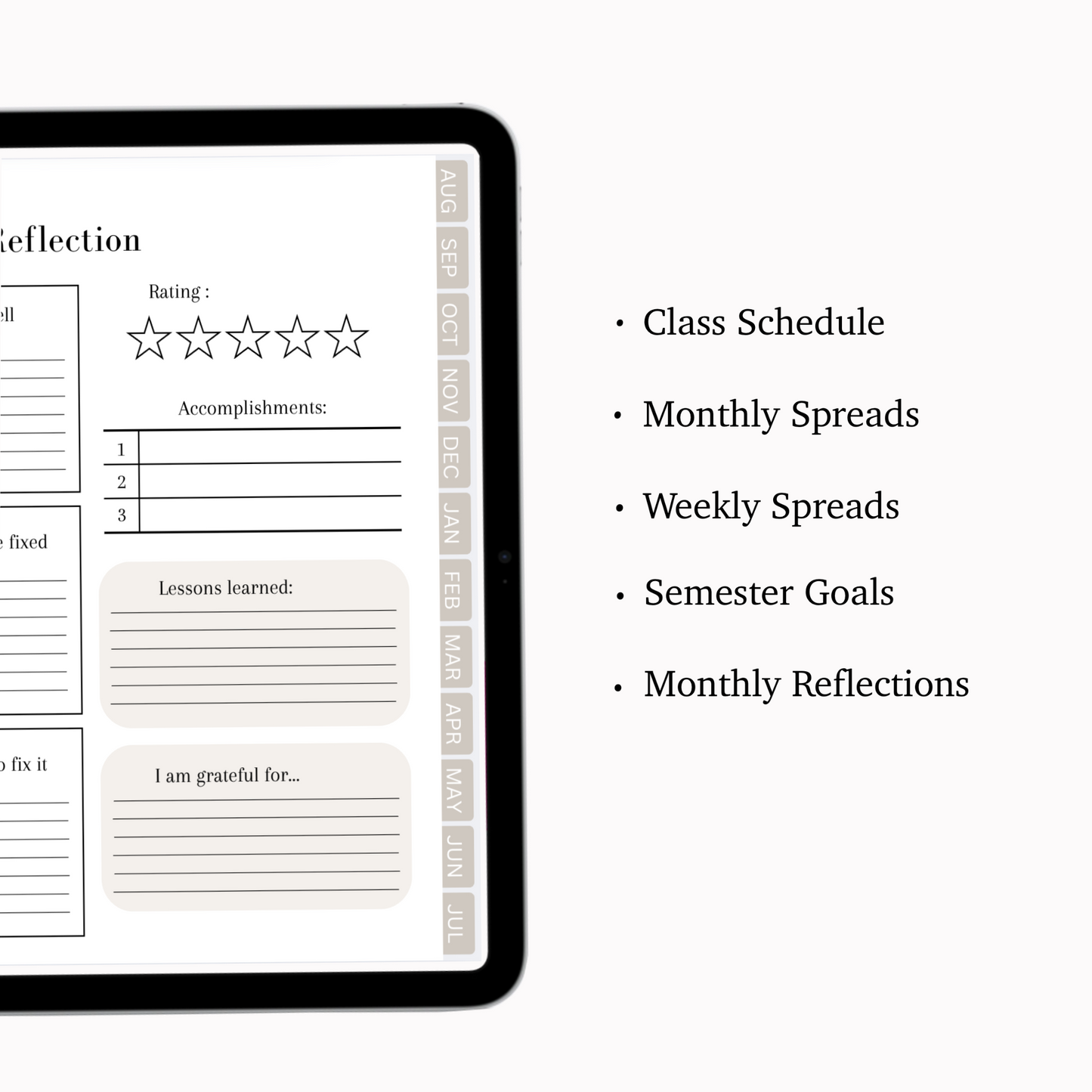 Digital Student Planner - Beige