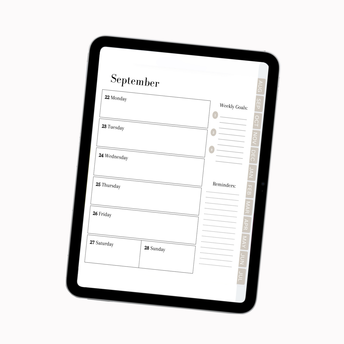 Digital Student Planner - Beige