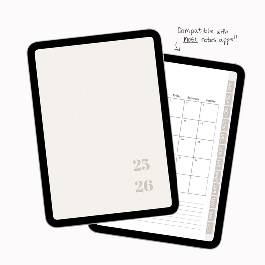 Digital Student Planner - Beige