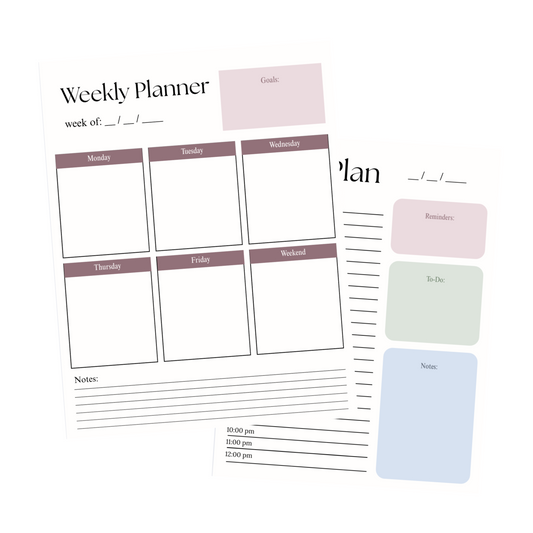 Undated Weekly + Daily Planner Printables